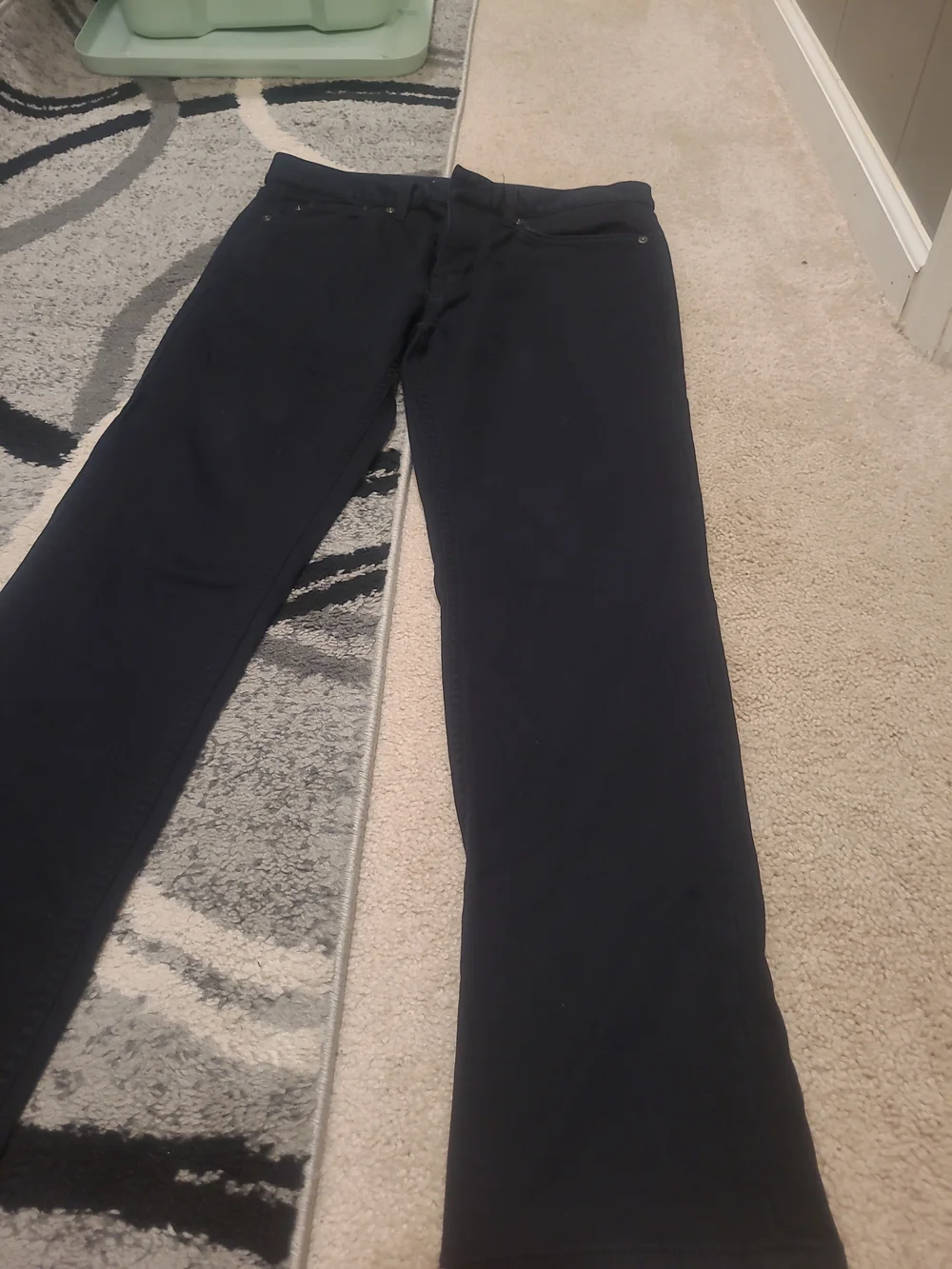 Banana Republic Traveler Jeans Mens 32x30 Black Slim Tapered Stretch Dark Wash